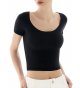 Women's Scoop Neck Short Sleeve T Shirt Slim Fit Sexy Tops