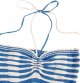 Women's Striped Tie Backless Halter Top Sleeveless Knitted Crop Cami Tank
