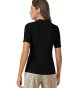 Women's Casual Basic Mock Neck Short Sleeve Rib Knit Tee Top